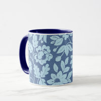 William Morris, alte blaue Blüten,