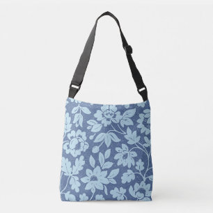 William Morris, alte blaue Blüten, Tragetaschen Mit Langen Trägern