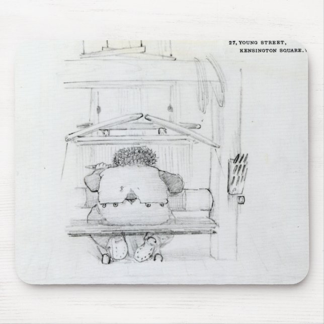 William Morris an seinem Webstuhl, Karikatur Mousepad (Vorne)