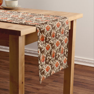 William Morris Anemone, Beige, Brown & Rust Orange Kurzer Tischläufer