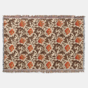 William Morris Anemone, Beige, Brown und Rust Decke