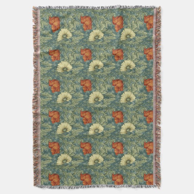 William Morris Anemone Blumige Decke (Vorderseite Vertikal)