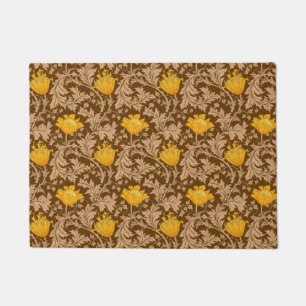 William Morris Anemone, Brown and Mustard Gold Fußmatte