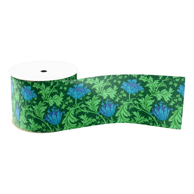 William Morris Anemone, Emerald Green und Blue Ripsband (Spule)