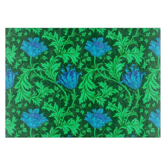 William Morris Anemone, Emerald Green und Blue Schneidebrett (Vorderseite)