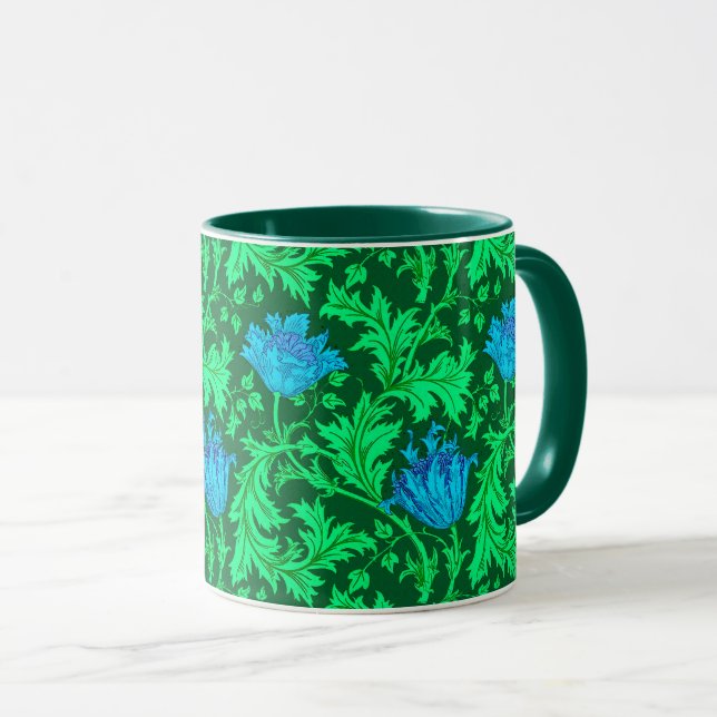 William Morris Anemone, Emerald Green und Blue Tasse (VorderseiteRechts)