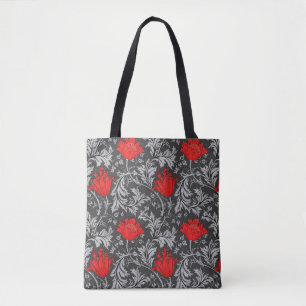 William Morris Anemone, grau / grau und rot