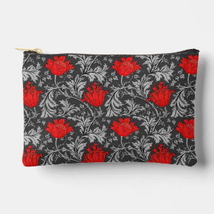 William Morris Anemone, grau / grau und rot Zubehörtasche