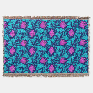 William Morris Anemone, Marine, Türkis & Magenta Decke