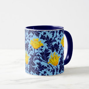 William Morris Anemone, Marine und Mustard Yellow Tasse