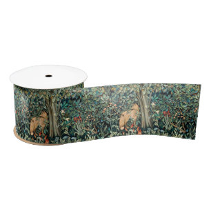 William Morris Antik-Fuchs-Wald-Tapeten-Kunst Satinband
