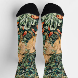 William Morris Antik-Fuchs-Wald-Tapeten-Kunst Socken