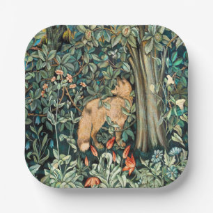 William Morris Antik-Fuchs-Wald-Teppich-Kunst Pappteller