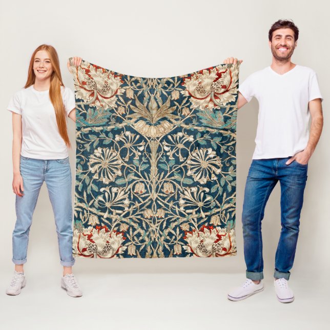 William Morris Antike Geißblatt-Blumen Fleecedecke (Beispiel)