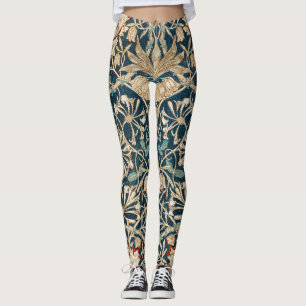 William Morris Antike Geißblatt-Blumen Leggings