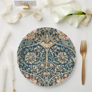 William Morris Antike Geißblatt-Blumen Pappteller