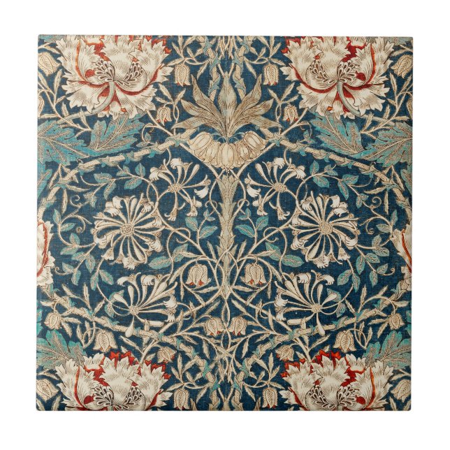 William Morris Antike Geißblatt Blumenmuster Fliese (Vorderseite)