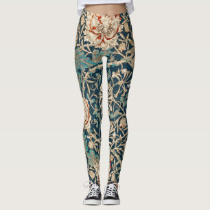 William Morris Antike Geißblatt Blumenmuster Leggings