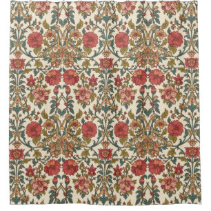William Morris Antike rosa Rosen Blumenmuster Duschvorhang