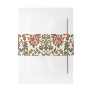 William Morris Antike rosa Rosen Blumenmuster Einladungsbanderole