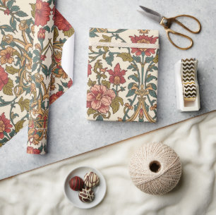 William Morris Antike rosa Rosen Blumenmuster Geschenkpapier