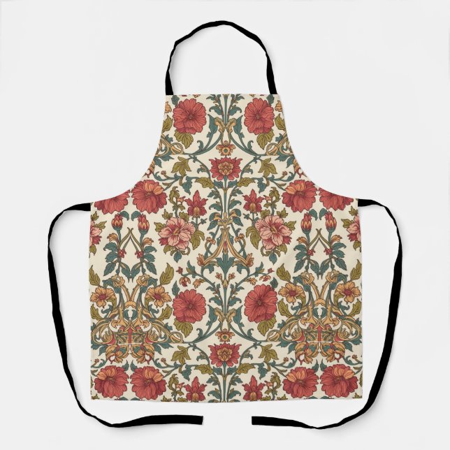 William Morris Antike rosa Rosen Blumenmuster Schürze (Vorderseite)