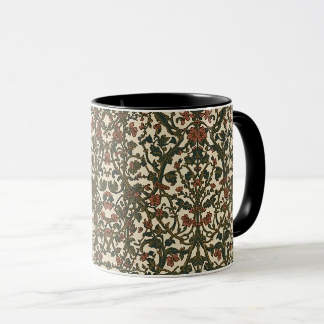 William Morris antikes Blumenmuster Geißblatt Tasse (VorderseiteRechts)
