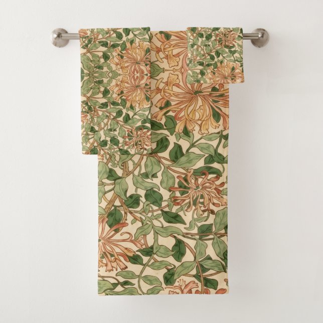 William Morris antikes Geißblatt-Blumenmuster Badhandtuch Set (Insitu)