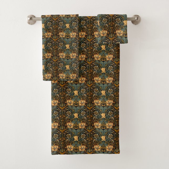 William Morris Antikes Geißblatt Blumenmuster Badhandtuch Set (Insitu)