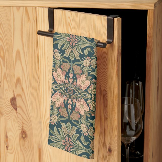 William Morris Antikes Geißblatt-Blumenmuster Geschirrtuch (Drittel gefaltet)