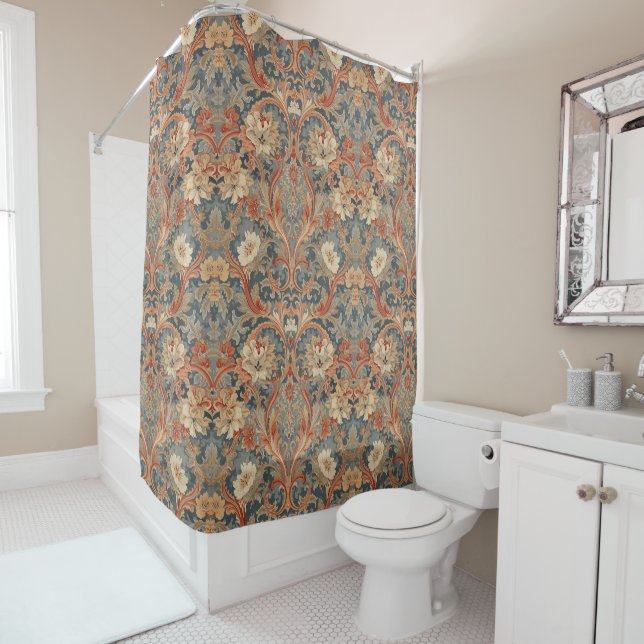 William Morris antikes Honigsaug-Fleurmuster Duschvorhang (Beispiel)