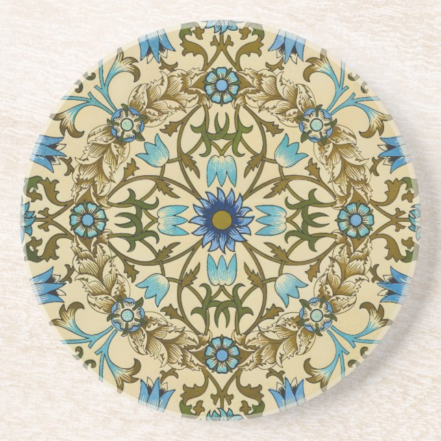 William Morris - Antique 1873 Vine & Blume Muster Getränkeuntersetzer (Vorne)