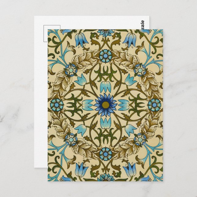 William Morris - Antique 1873 Vine & Blume Muster Postkarte (Vorne/Hinten)