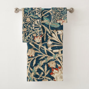 William Morris Antique Honeysuckle Blumenmuster Badhandtuch Set
