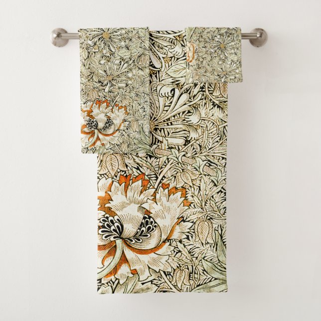 William Morris Antique Honeysuckle Floral Classic Badhandtuch Set (Insitu)