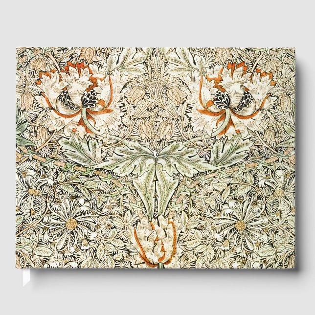William Morris Antique Honeysuckle Floral Classic Gästebuch (Vorderseite)
