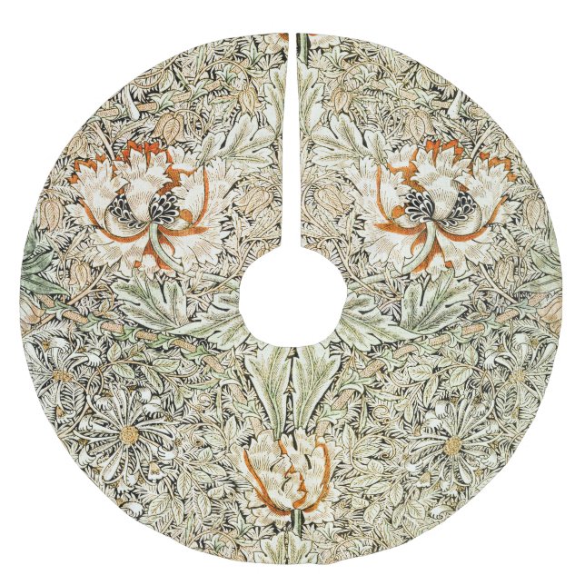 William Morris Antique Honeysuckle Floral Classic Polyester Weihnachtsbaumdecke (Vorderseite)