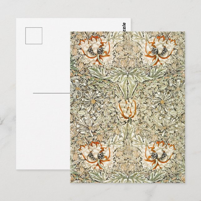 William Morris Antique Honeysuckle Floral Classic Postkarte (Vorne/Hinten)
