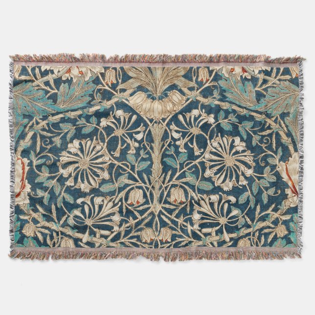 William Morris Antique Honeysuckle Floral Decke (Vorderseite)