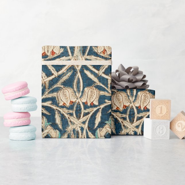 William Morris Antique Honeysuckle Floral Geschenkpapier (Babyparty)