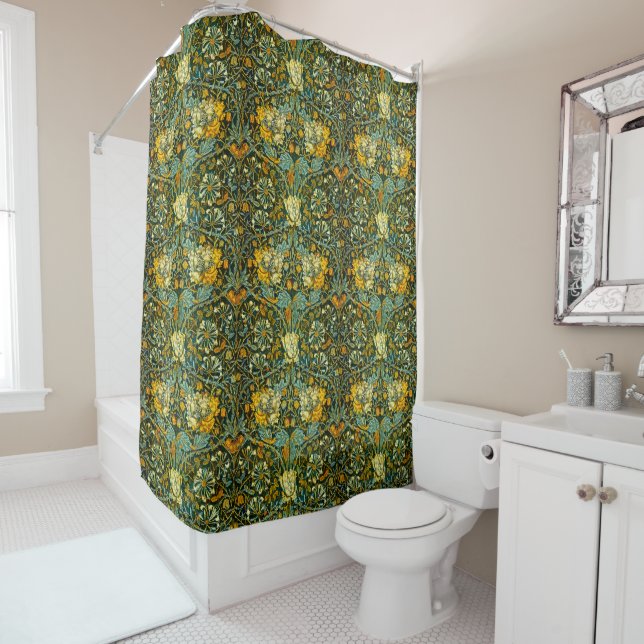 William Morris Antique Honeysuckle Floral Pattern Duschvorhang (Beispiel)