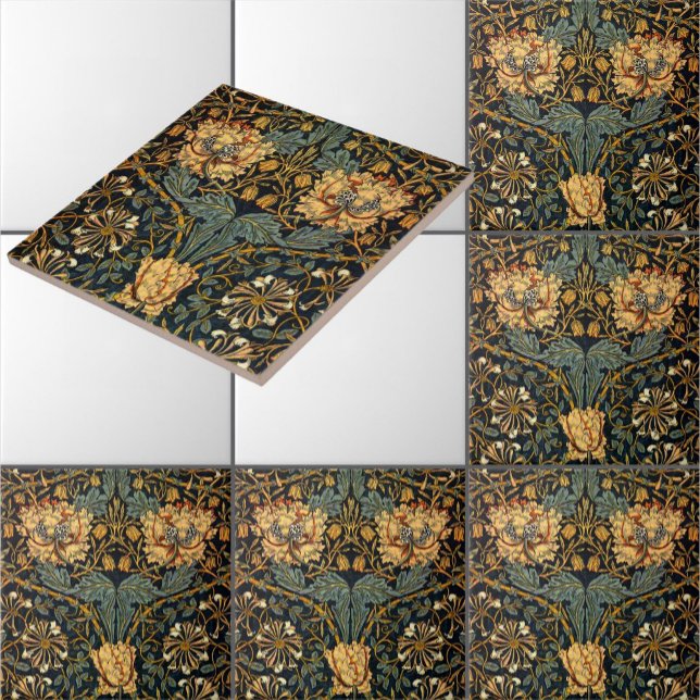 William Morris Antique Honeysuckle Floral Pattern Fliese (Von Creator hochgeladen)