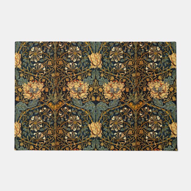 William Morris Antique Honeysuckle Floral Pattern Fußmatte (Vorderseite)