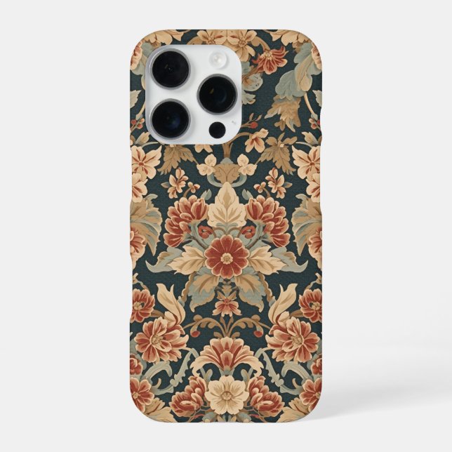 William Morris Antique Honeysuckle Floral Pattern iPhone Hülle (Rückseite)