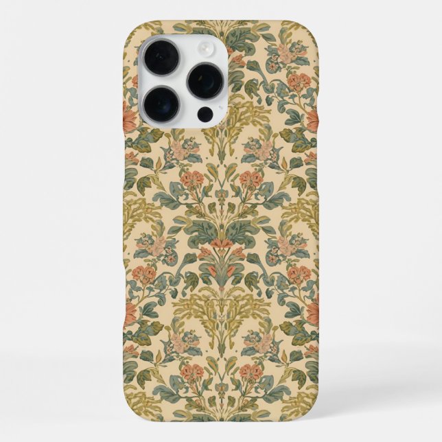 William Morris Antique Honeysuckle Floral Pattern iPhone Hülle (Rückseite)