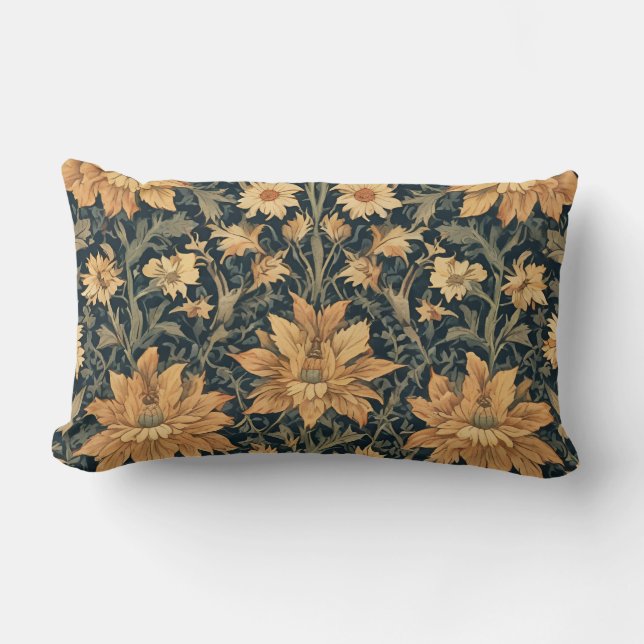 William Morris Antique Honeysuckle Floral Pattern Lendenkissen (Vorderseite)