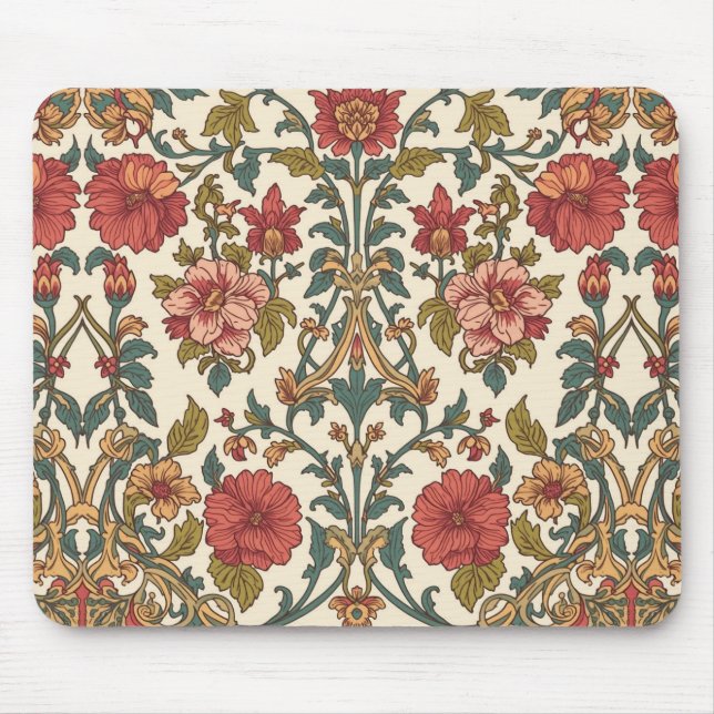 William Morris Antique Honeysuckle Floral Pattern Mousepad (Vorne)