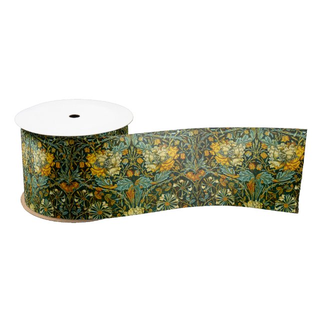 William Morris Antique Honeysuckle Floral Pattern Satinband (Spule)