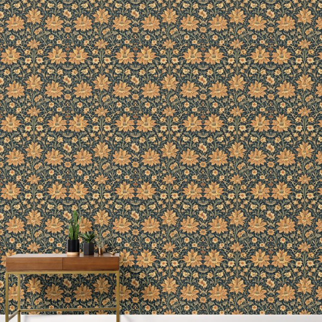 William Morris Antique Honeysuckle Floral Pattern Tapete (Hausflur)