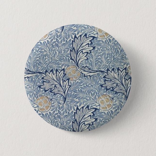 William Morris Apple Blume Floral Design Button (Vorderseite)